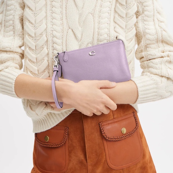Coach purple pebbled wristlet - Picture 5 of 8